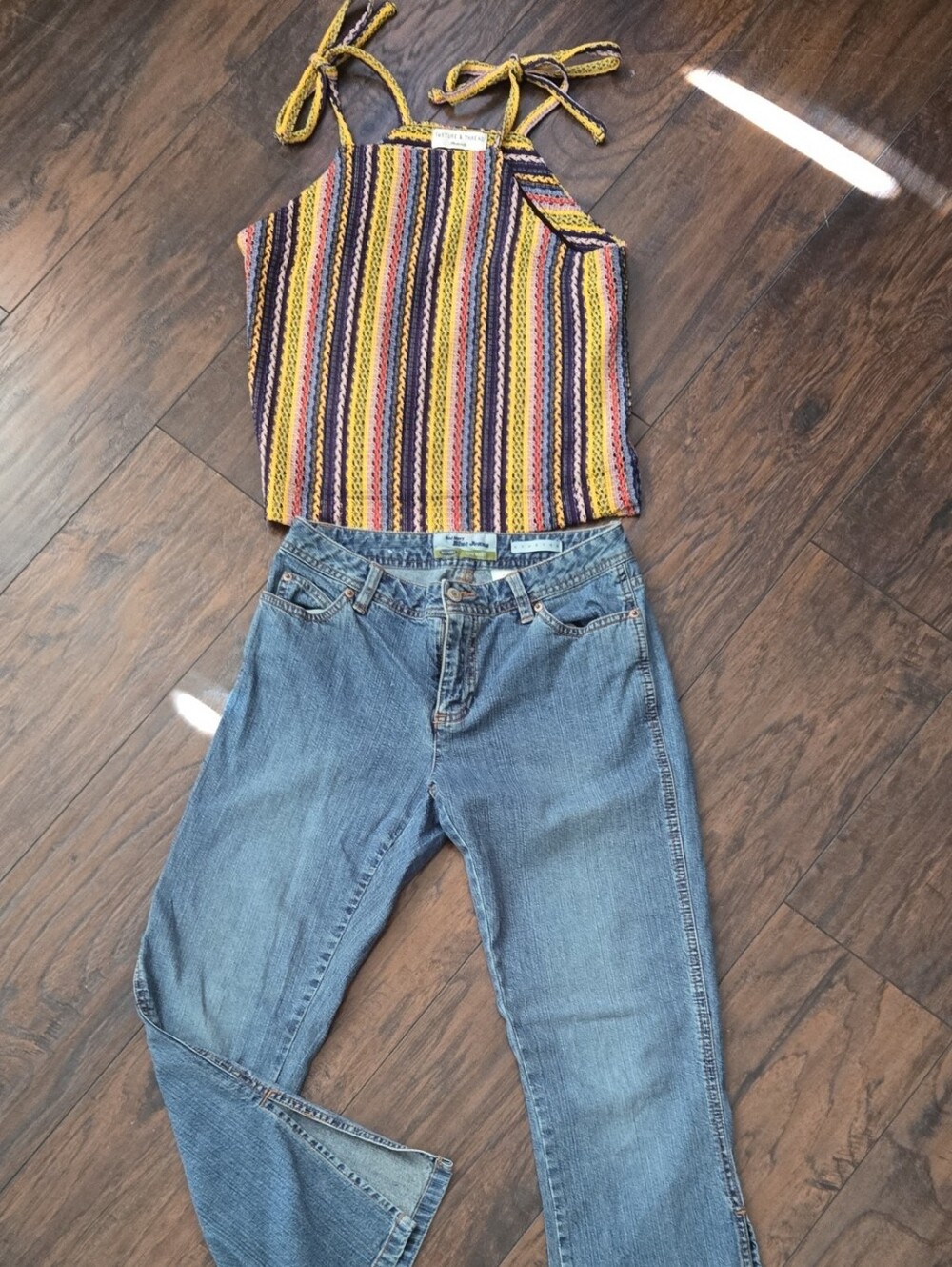 Vintage, Colorful, S, Madewell Tank W/ Tie-Shldrs & Y2K Old Navy Capris, Size 2